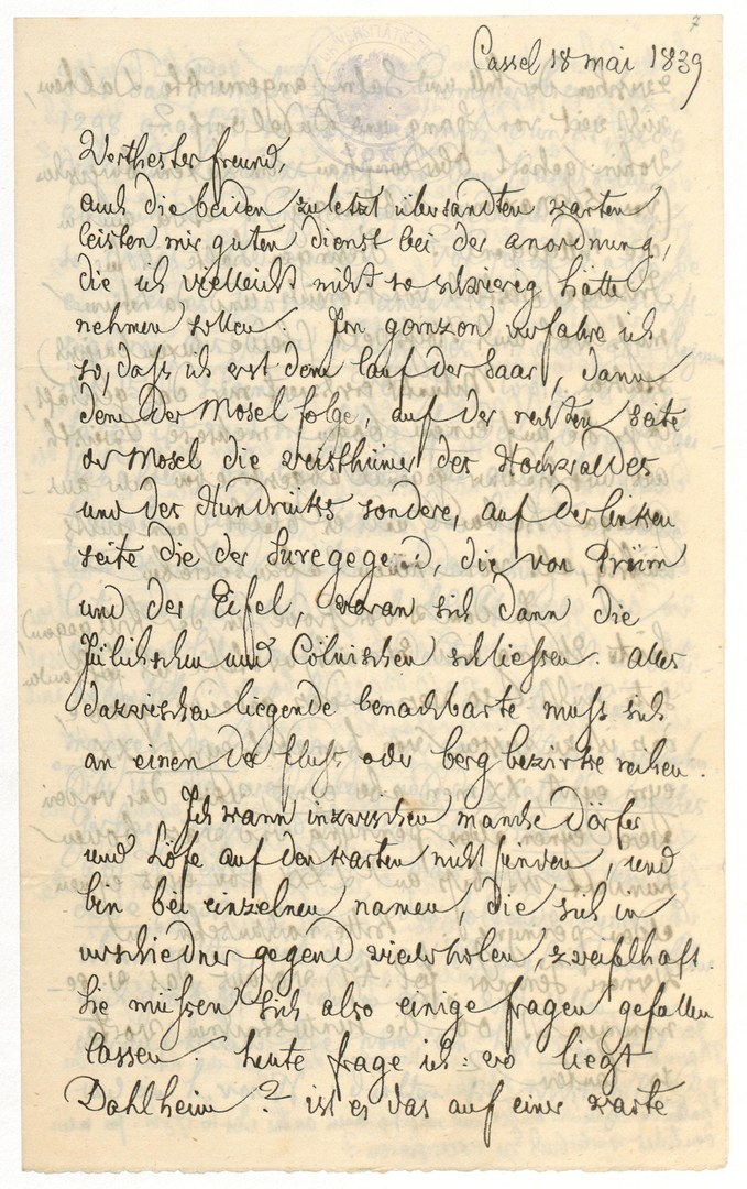 Brief an Freund [Ernst Friedrich Johann Dronke]