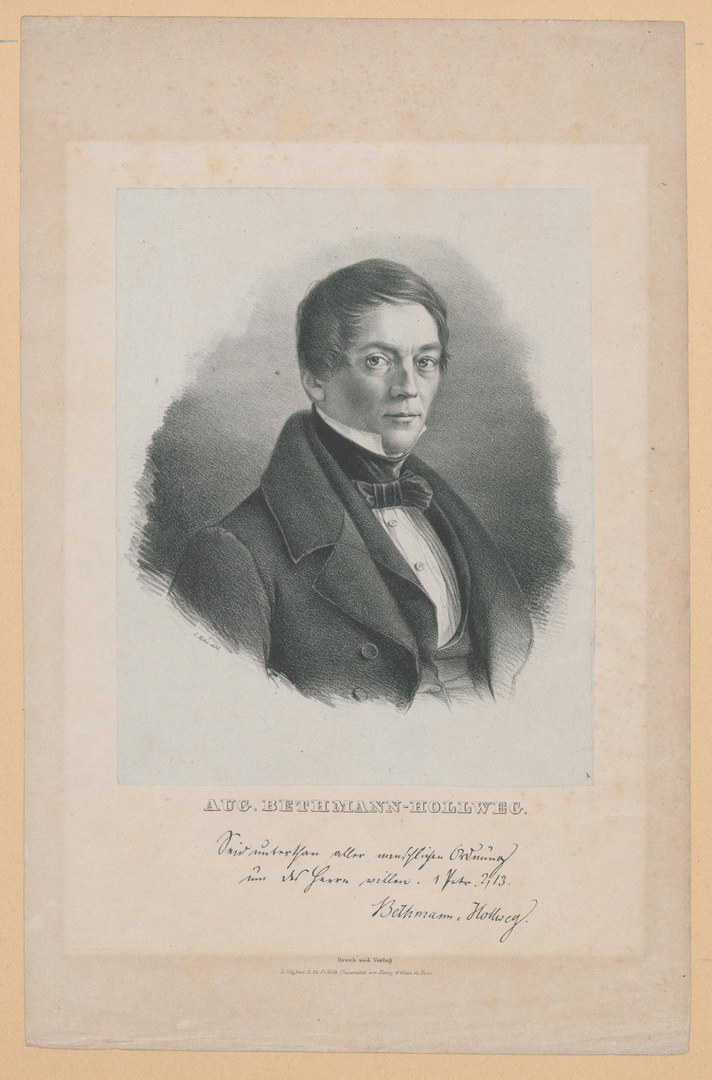 Moritz August von Bethmann-Hollweg, Lithographie von Christian Hohe, ULB Bonn, Porträtsammlung