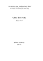 Teilnachlass Otto Toeplitz